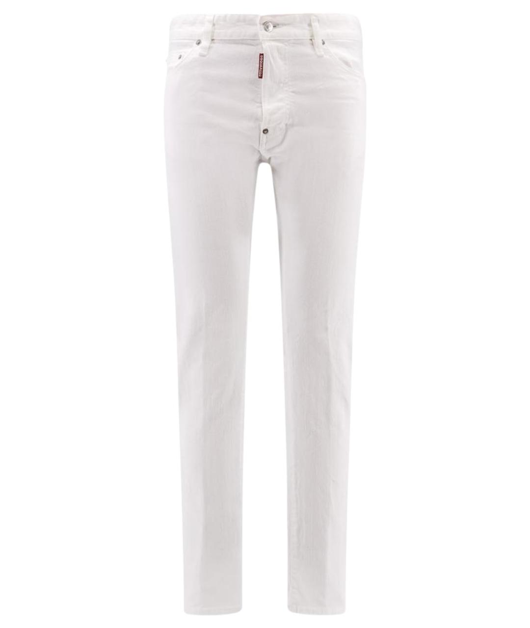 DSQUARED2 Белые хлопко-эластановые джинсы скинни, фото 1