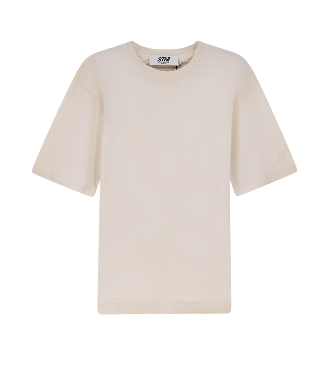 GOLDEN GOOSE DELUXE BRAND Бежевая хлопковая футболка, фото 1