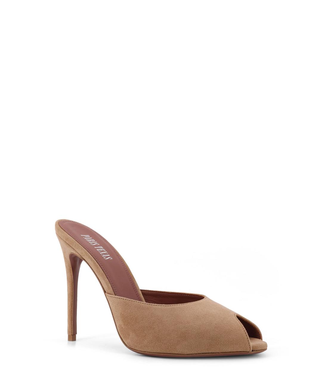 PARIS TEXAS Коричневые замшевые мюли, фото 2