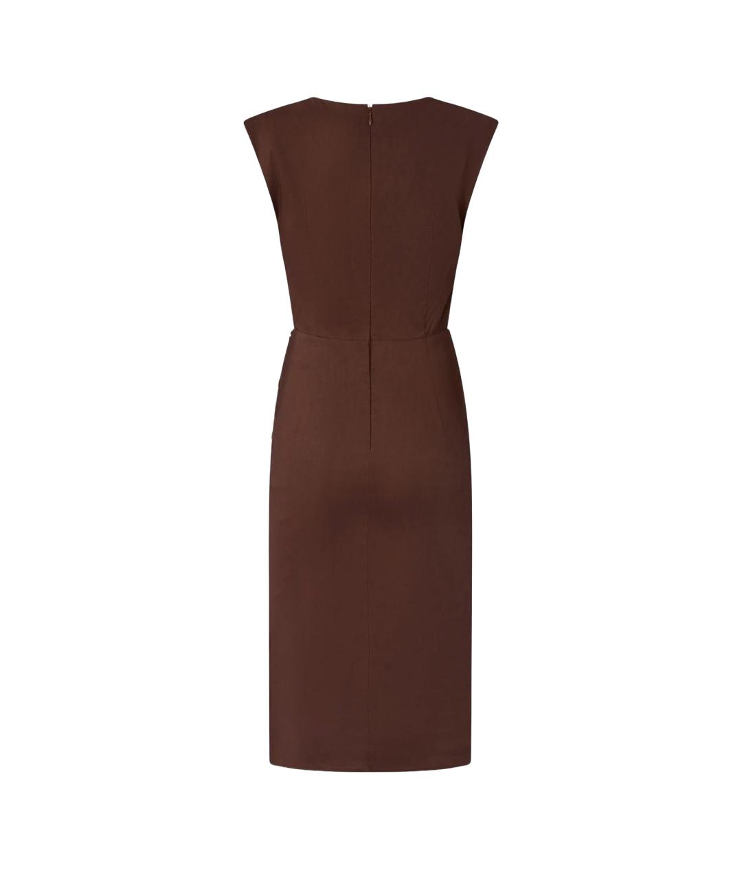 PINKO Коричневое вискозное вечернее платье, фото 2