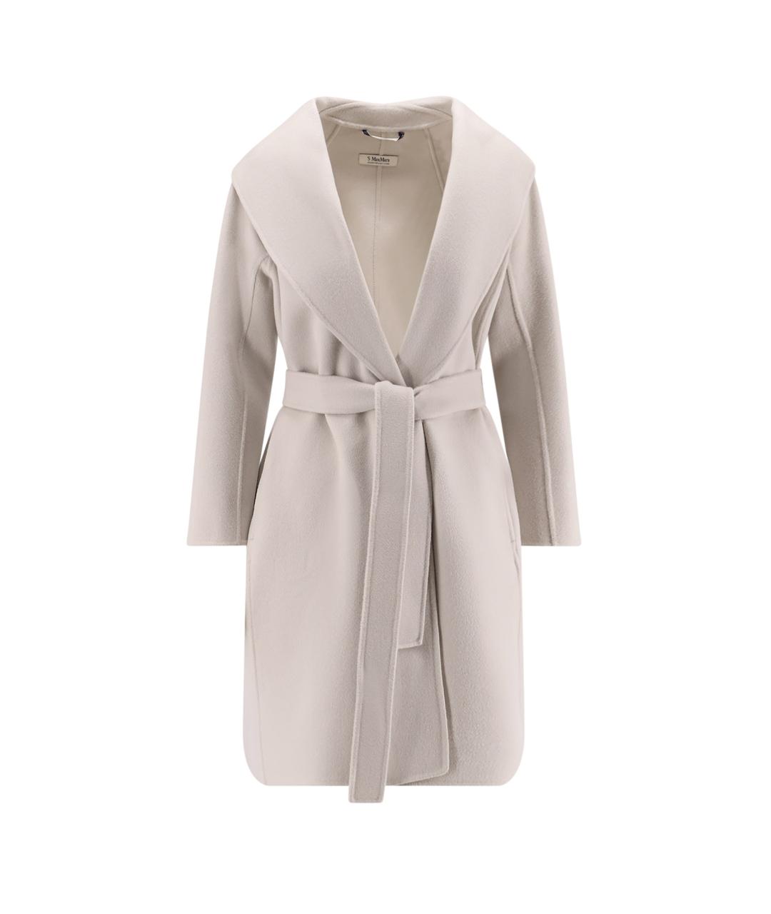 'S MAX MARA Бежевое шерстяное пальто, фото 4