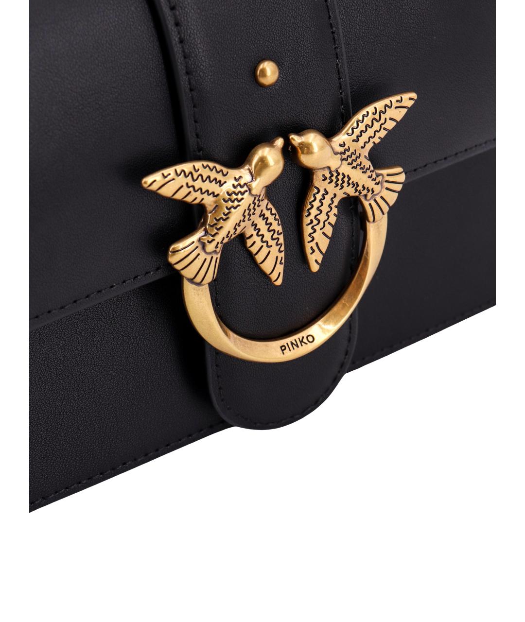 PINKO Черная кожаная сумка через плечо, фото 5