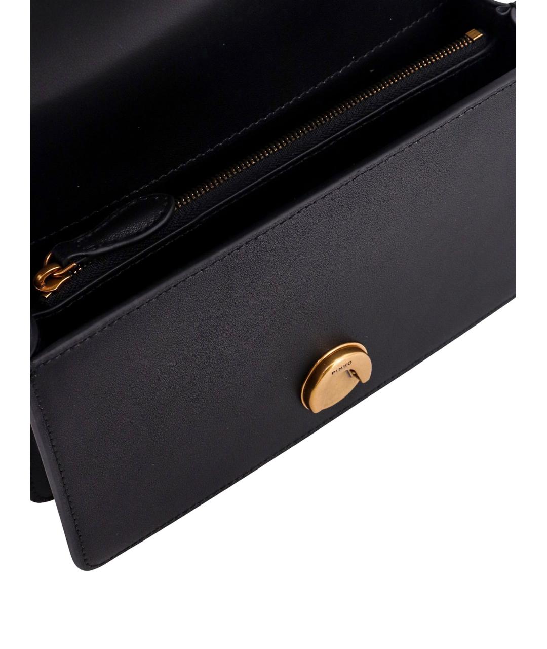 PINKO Черная кожаная сумка через плечо, фото 4