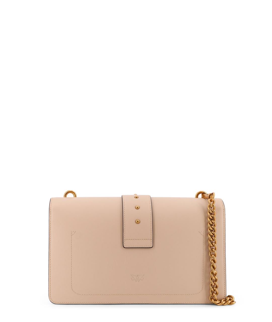 PINKO Бежевая кожаная сумка через плечо, фото 2