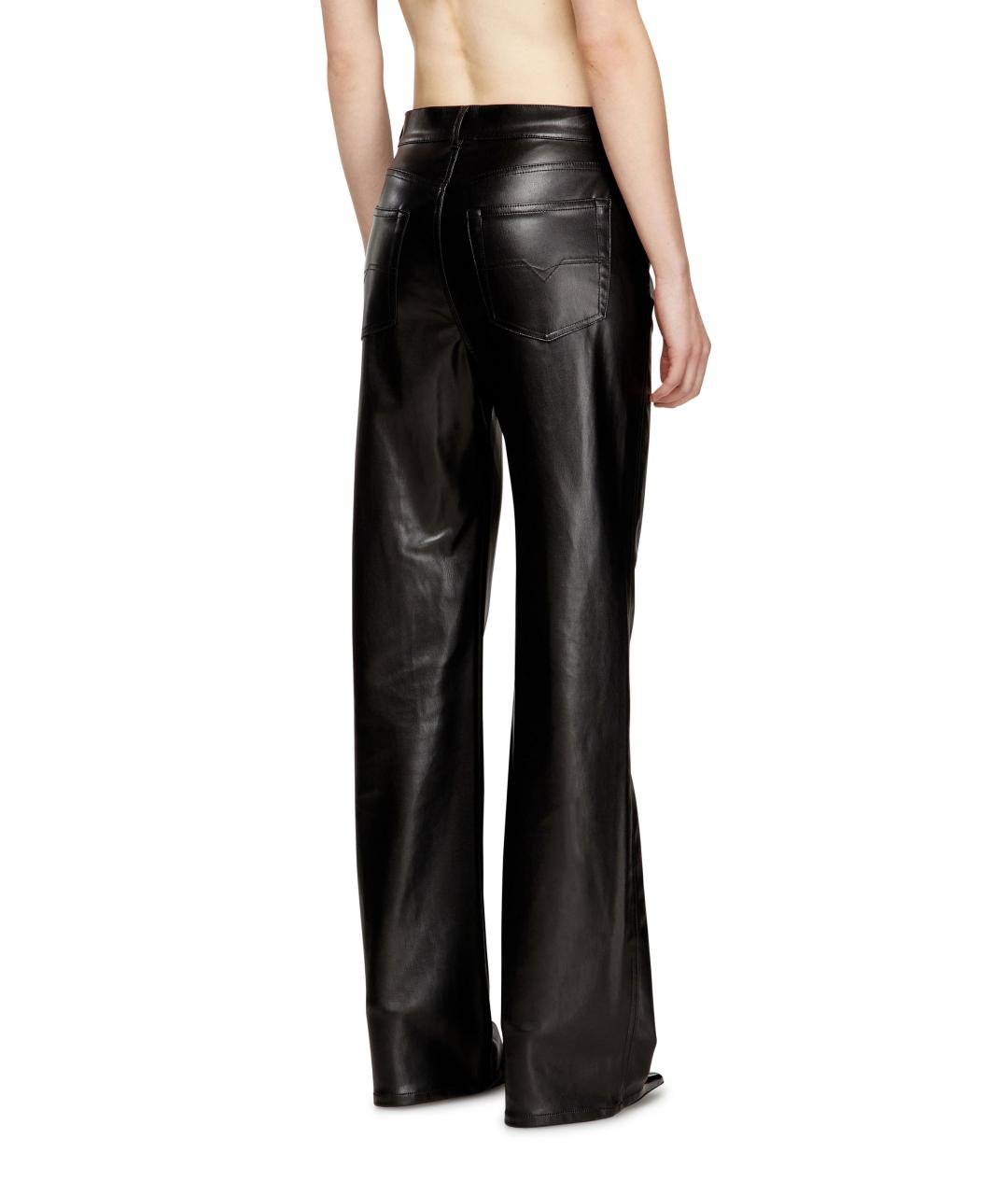 DIESEL Черные полиэстеровые прямые брюки, фото 3