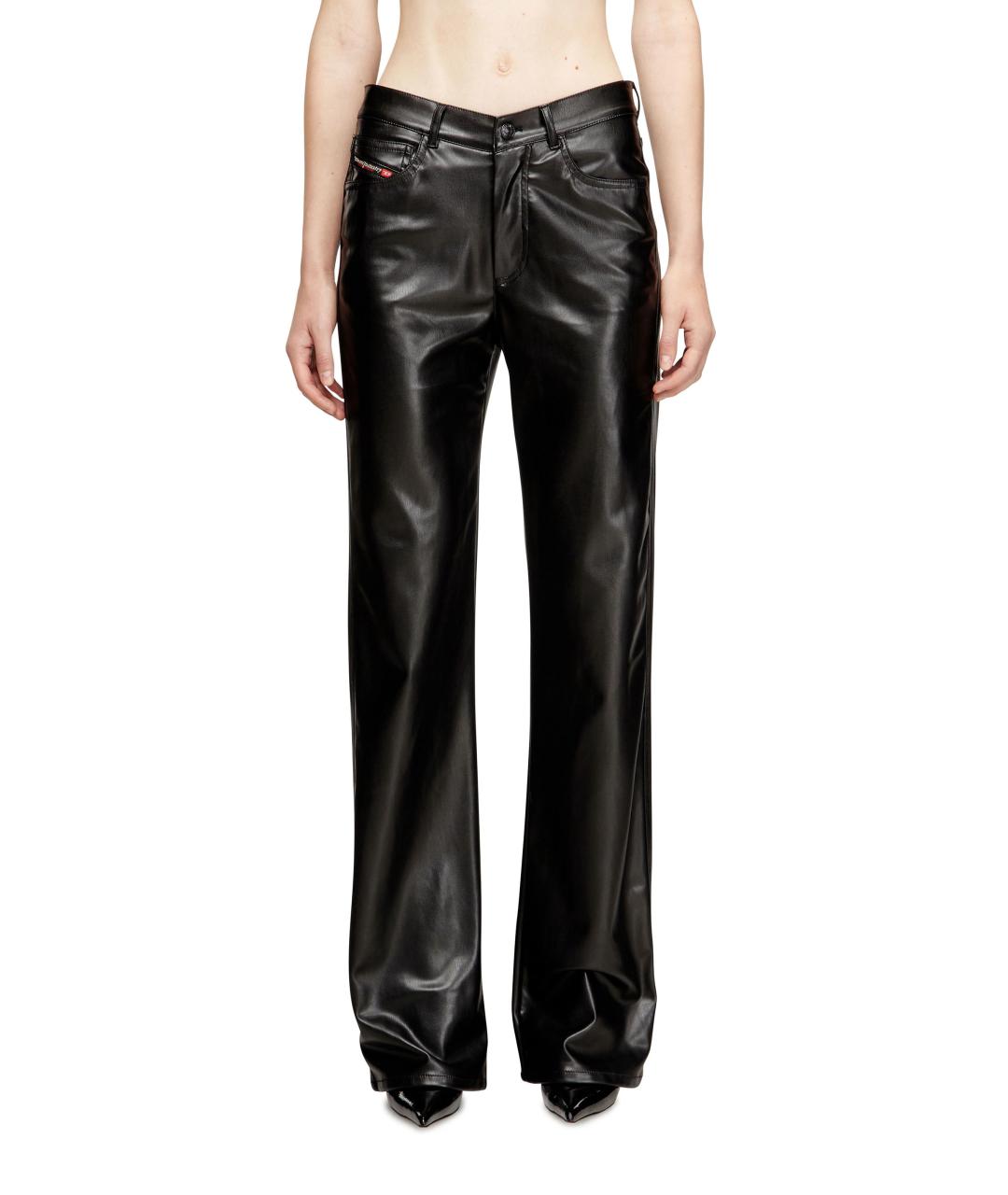 DIESEL Черные полиэстеровые прямые брюки, фото 2