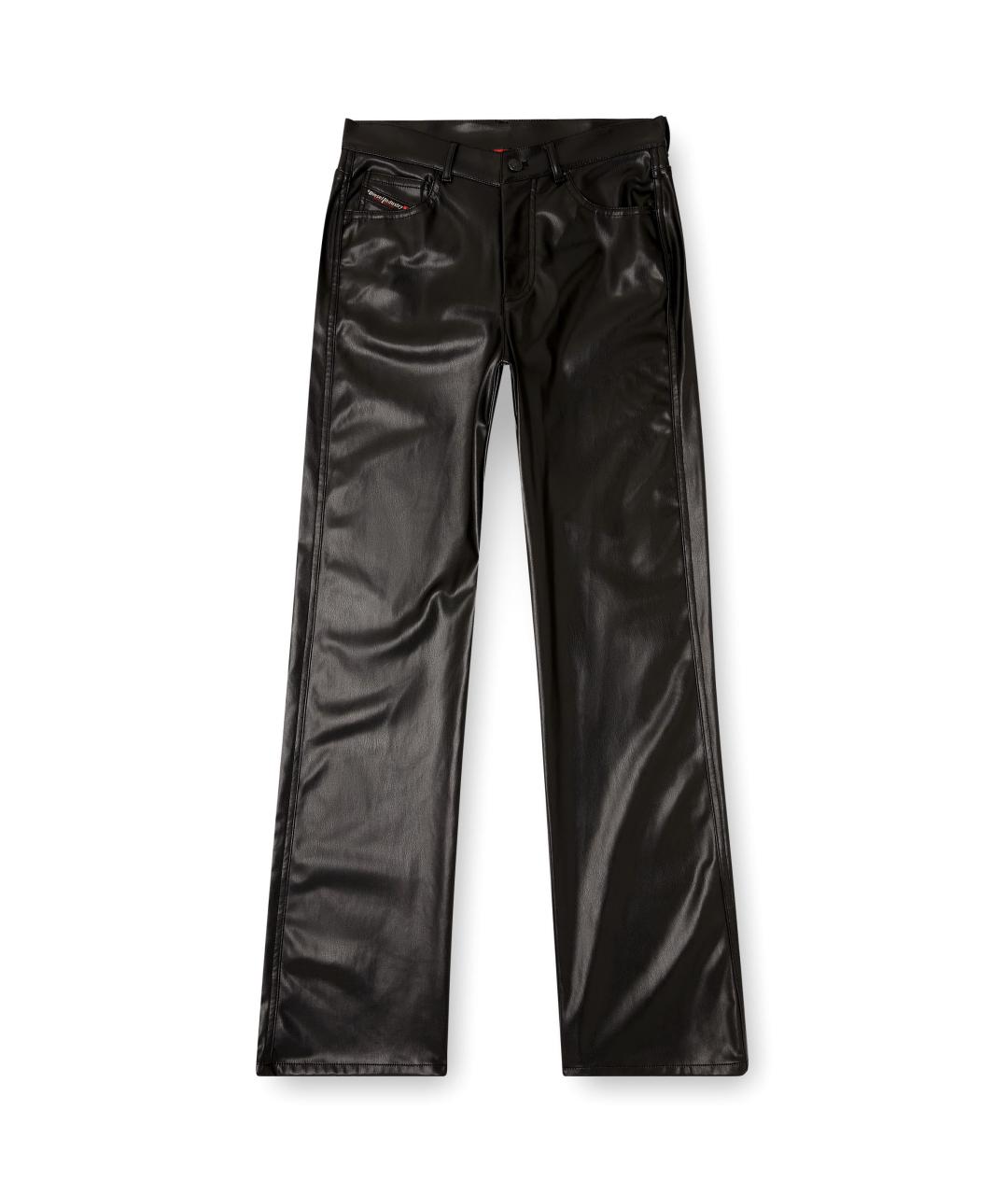 DIESEL Черные полиэстеровые прямые брюки, фото 1