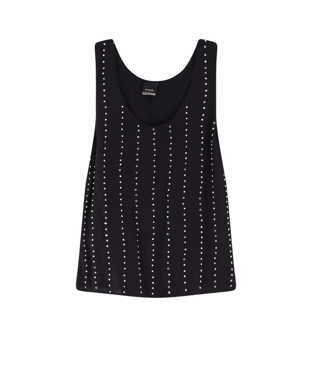 PINKO Черная вискозная майка, фото 1
