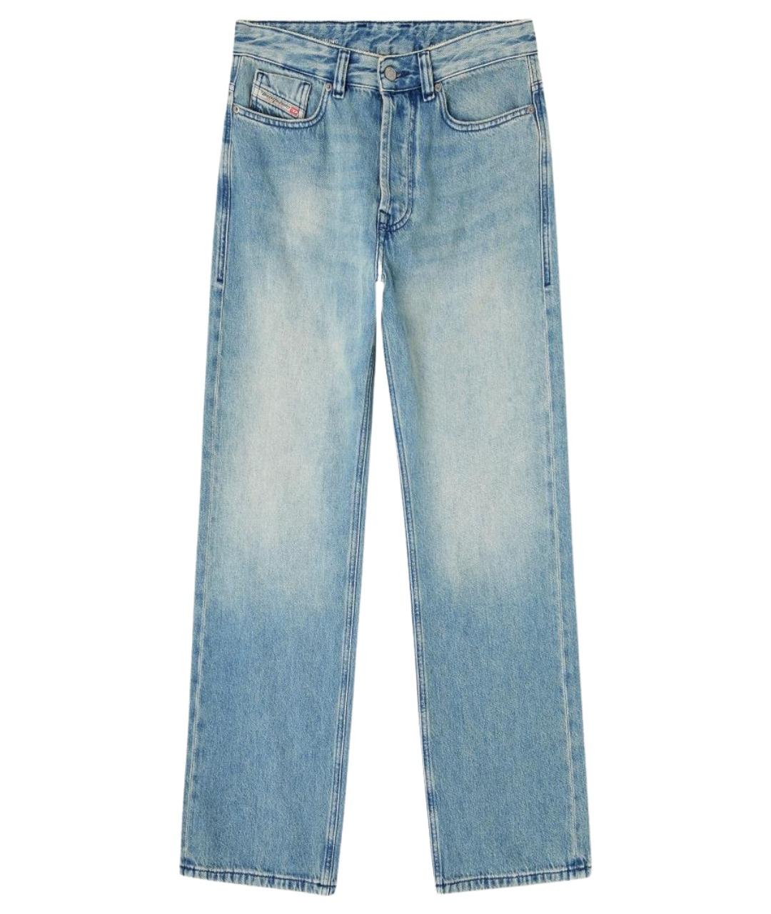 DIESEL Голубые хлопковые прямые джинсы, фото 1