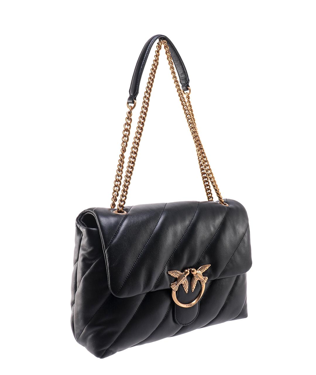 PINKO Черная кожаная сумка через плечо, фото 4