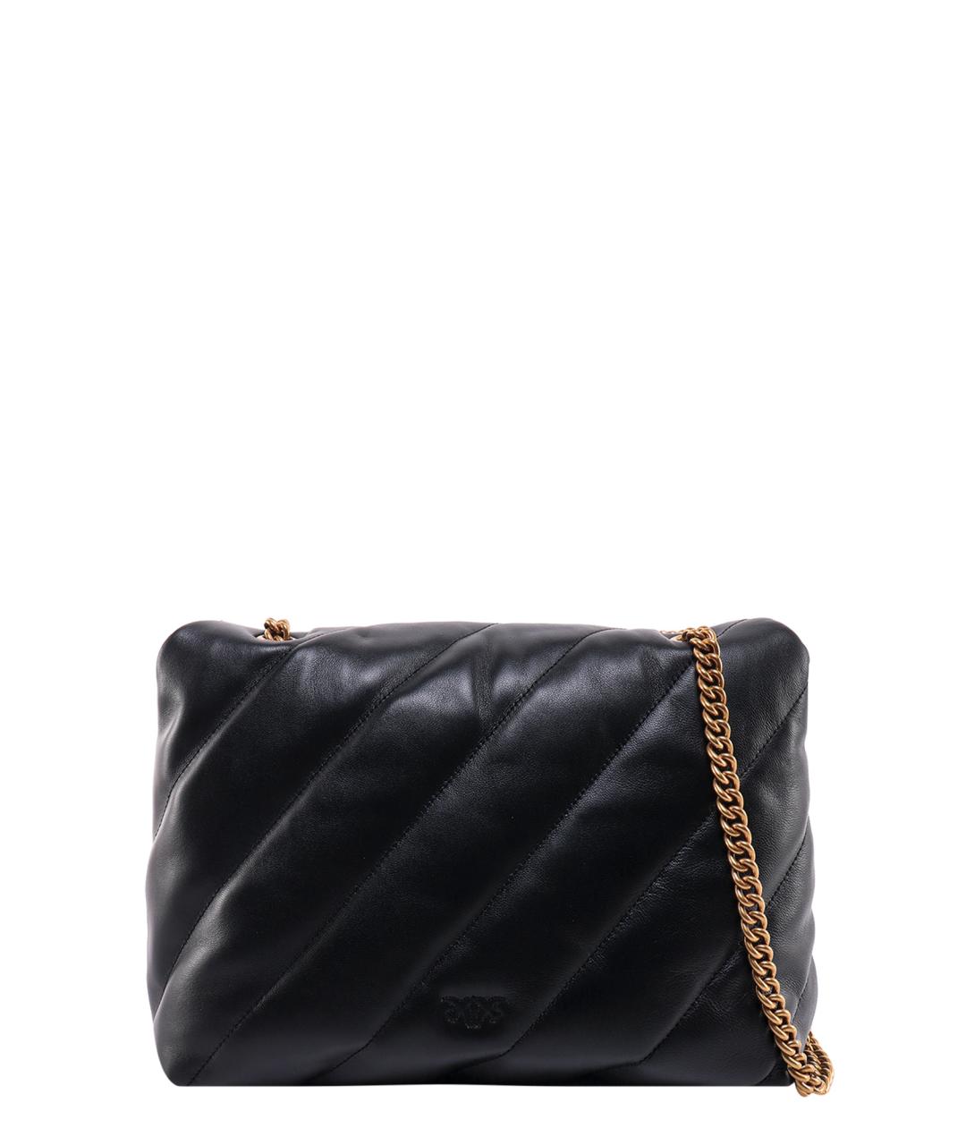 PINKO Черная кожаная сумка через плечо, фото 3