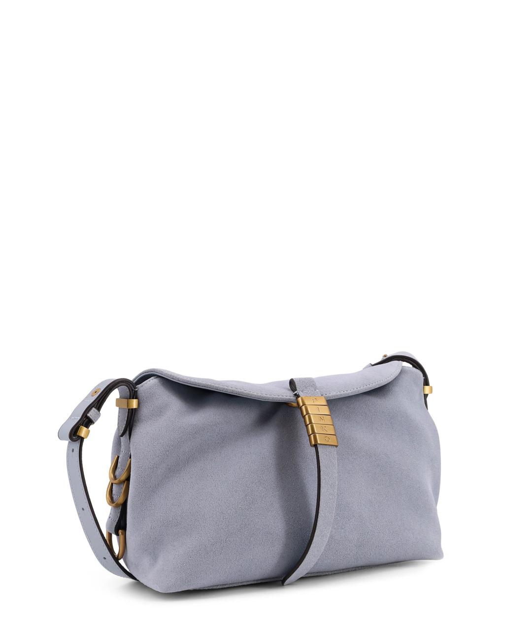 PINKO Голубая замшевая сумка через плечо, фото 3