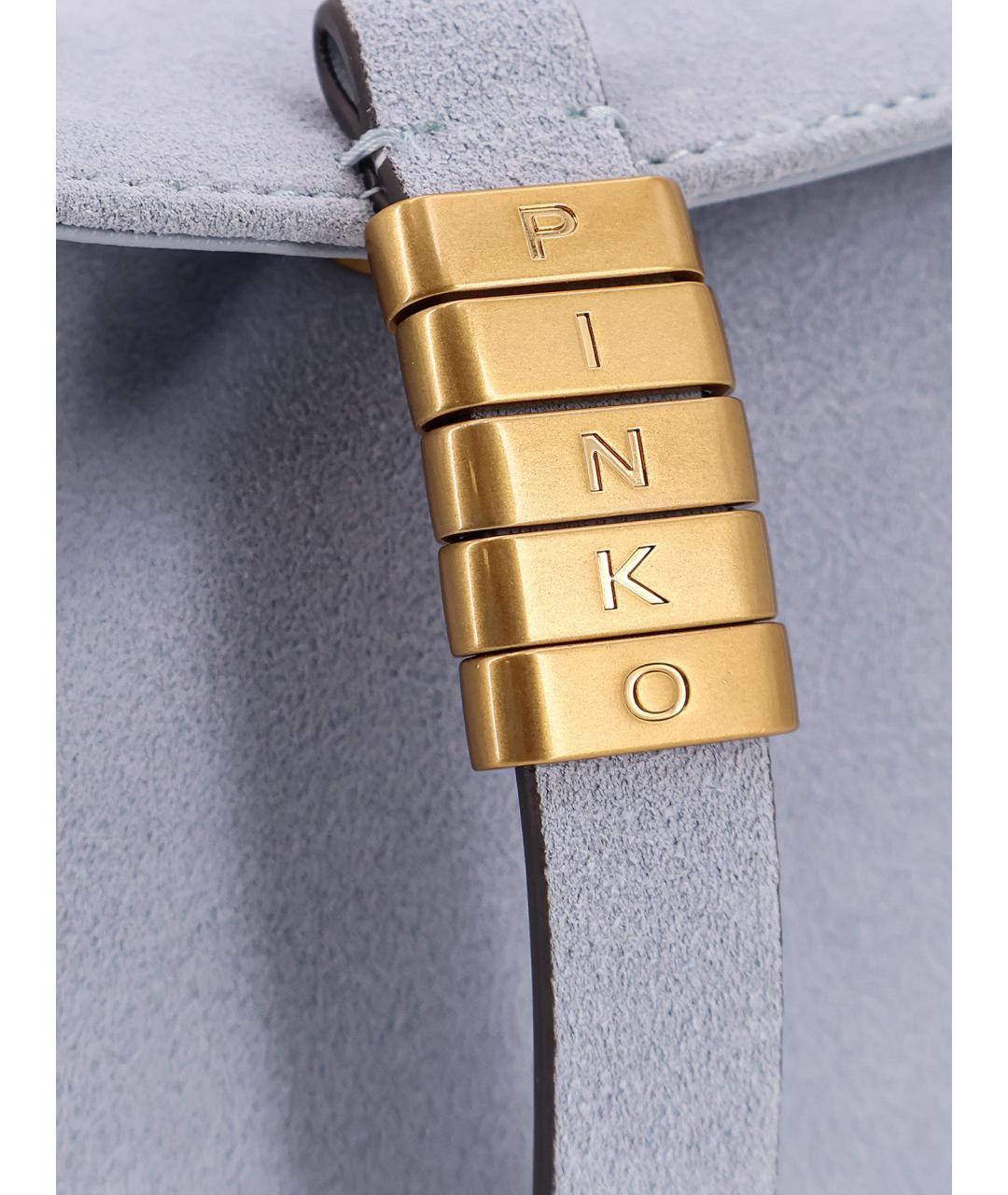 PINKO Голубая замшевая сумка через плечо, фото 5