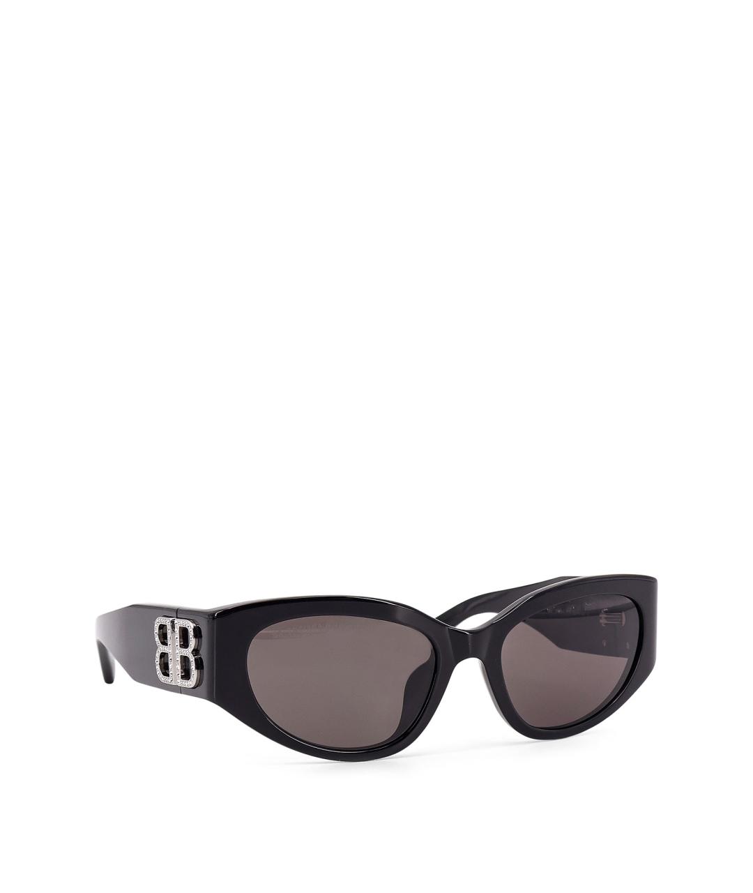 BALENCIAGA Черные пластиковые солнцезащитные очки, фото 1
