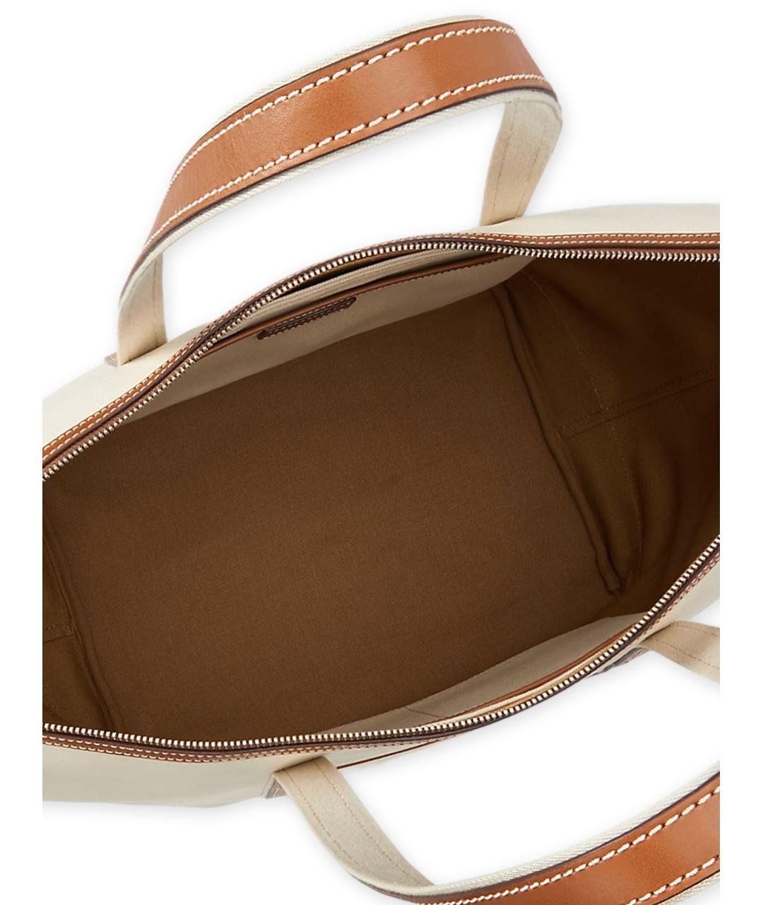 POLO RALPH LAUREN Бежевая тканевая сумка тоут, фото 4