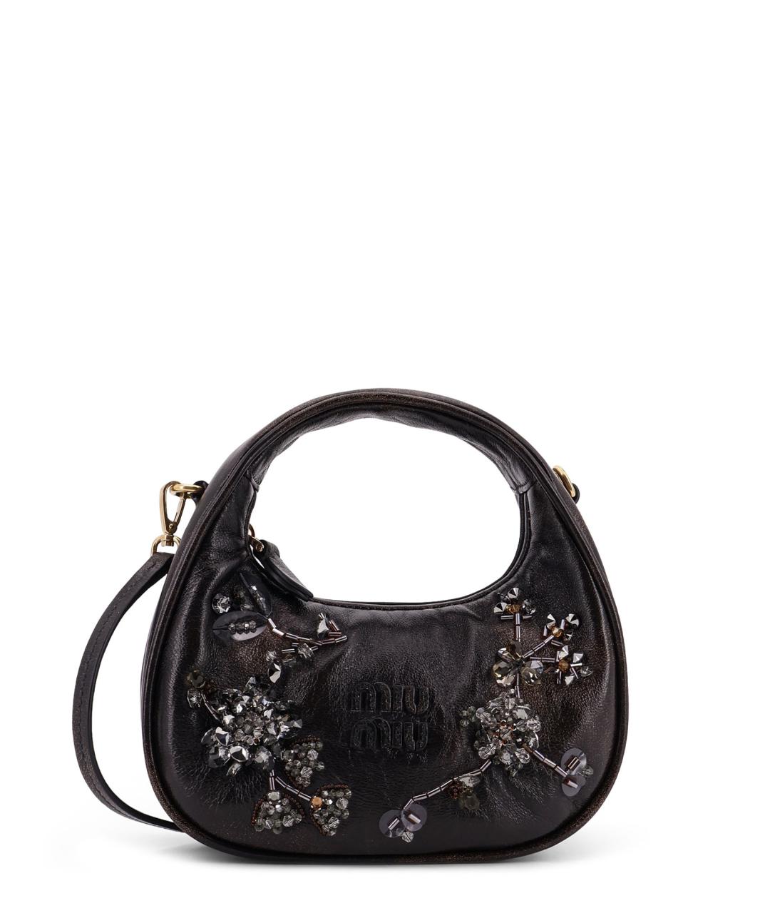 MIU MIU Коричневая кожаная сумка с короткими ручками, фото 1