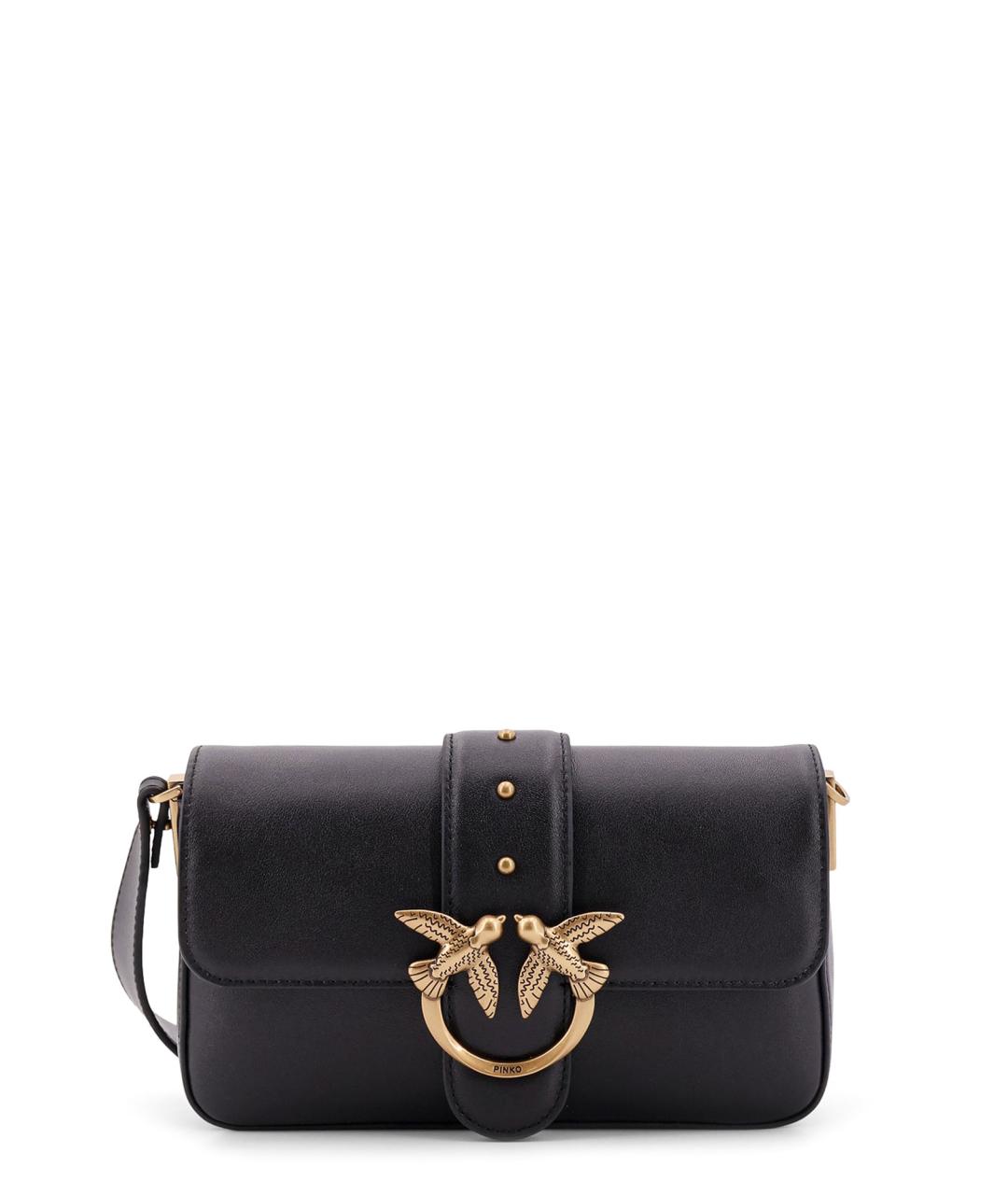 PINKO Черная кожаная сумка через плечо, фото 1
