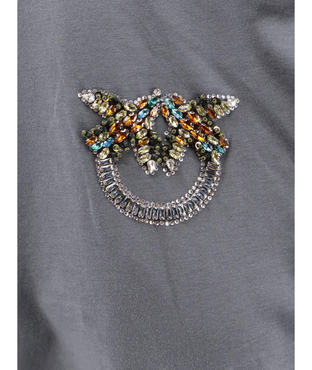 PINKO Серая хлопковая футболка, фото 3