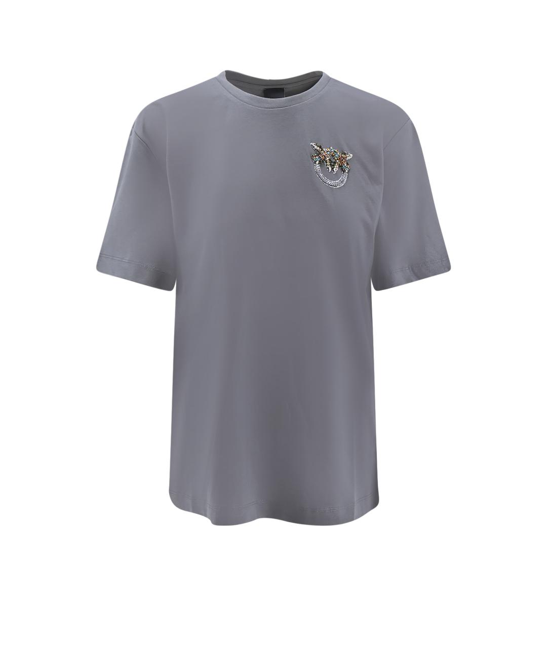PINKO Серая хлопковая футболка, фото 4