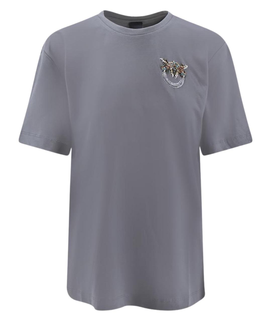 PINKO Серая хлопковая футболка, фото 1
