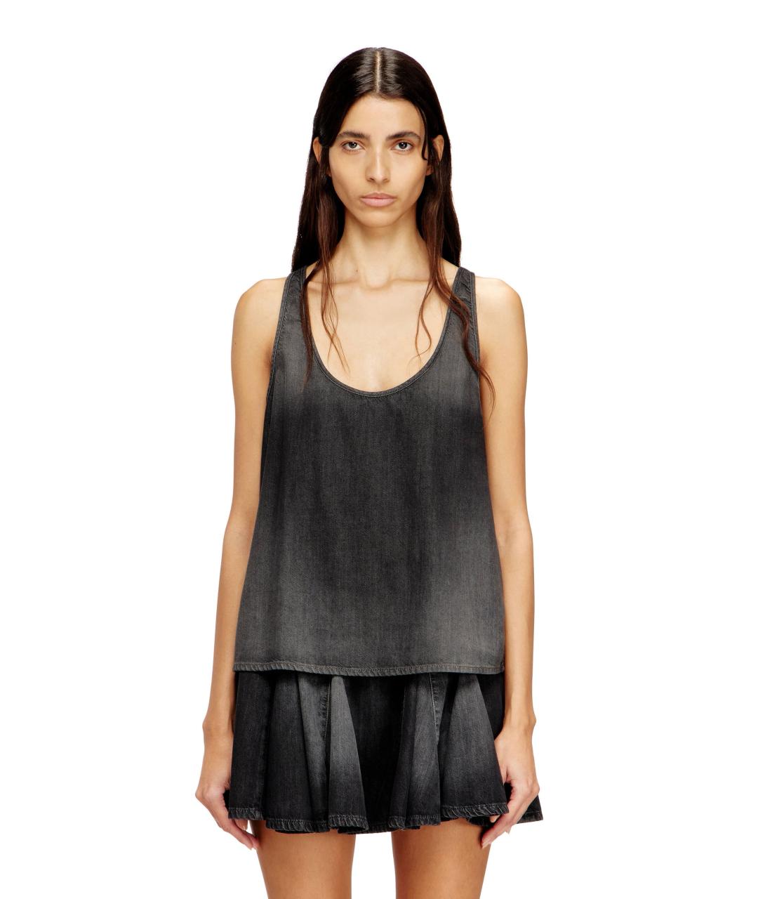 DIESEL Черная хлопковая майка, фото 3