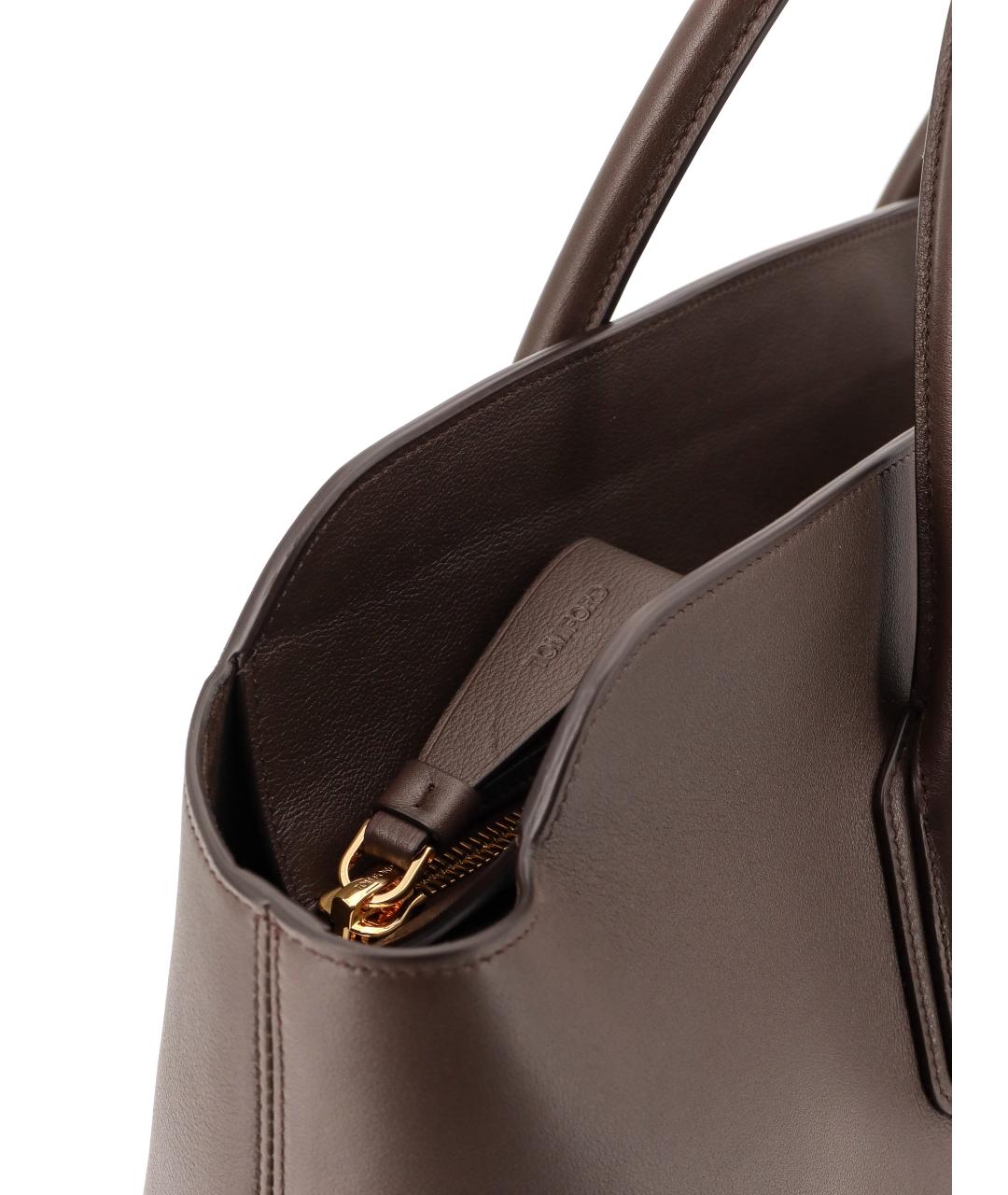 TOM FORD Коричневая кожаная сумка тоут, фото 4