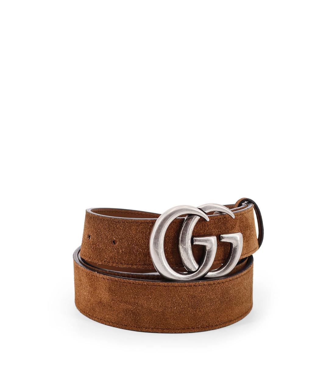 GUCCI Коричневый замшевый ремень, фото 3