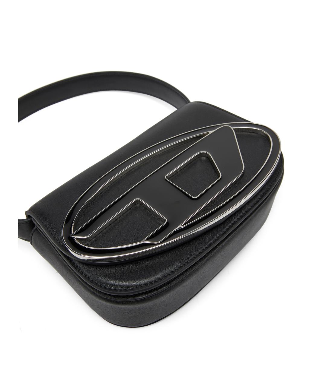 DIESEL Черная кожаная сумка через плечо, фото 5