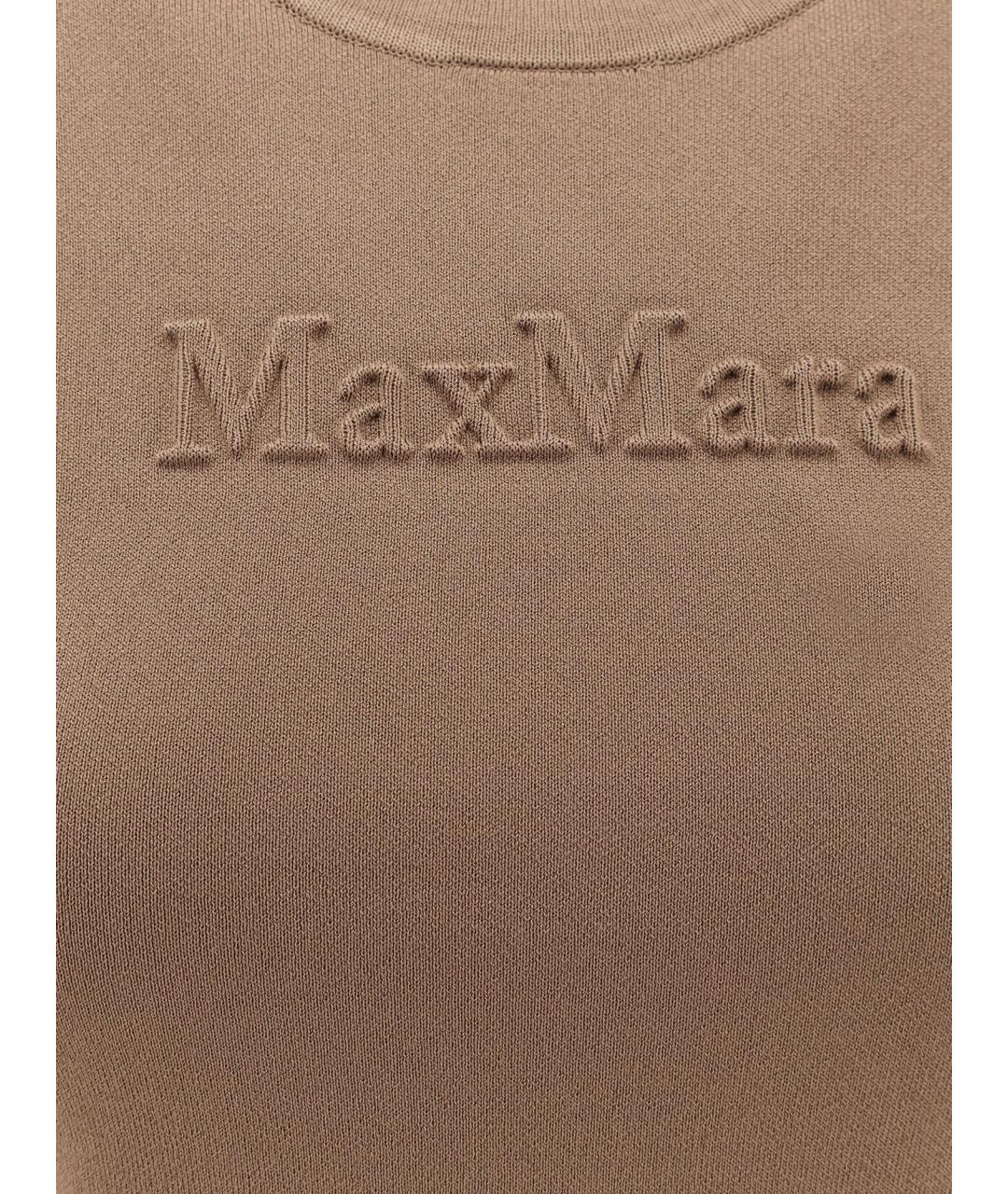 MAX MARA Коричневая вискозная футболка, фото 3