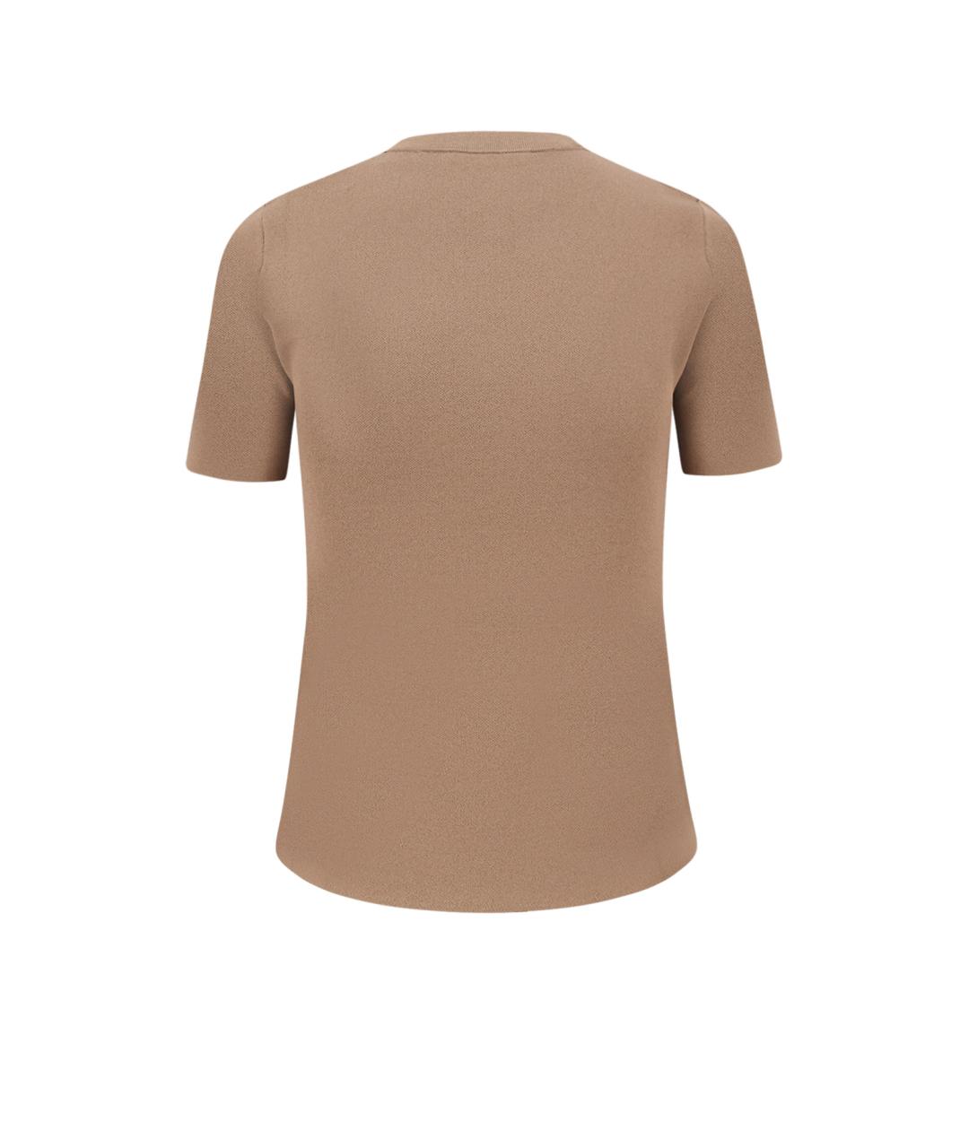 MAX MARA Коричневая вискозная футболка, фото 2