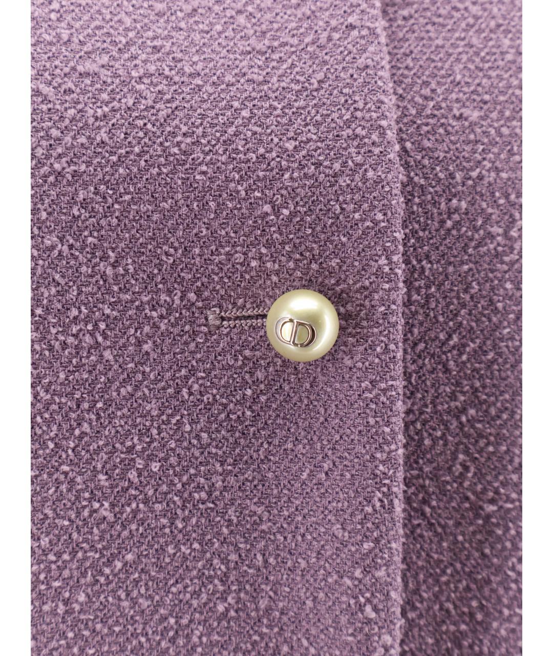 CHRISTIAN DIOR Фиолетовый шерстяной жакет/пиджак, фото 3