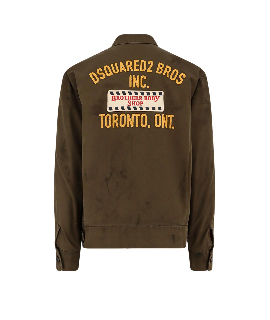 DSQUARED2 Хаки хлопковая куртка, фото 2