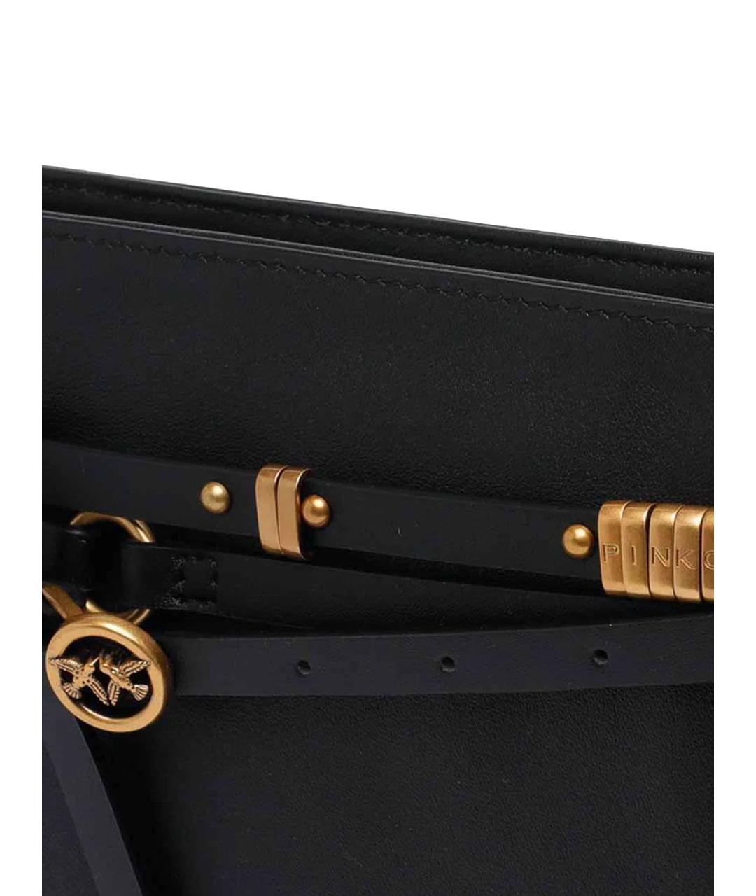 PINKO Черная кожаная сумка через плечо, фото 4