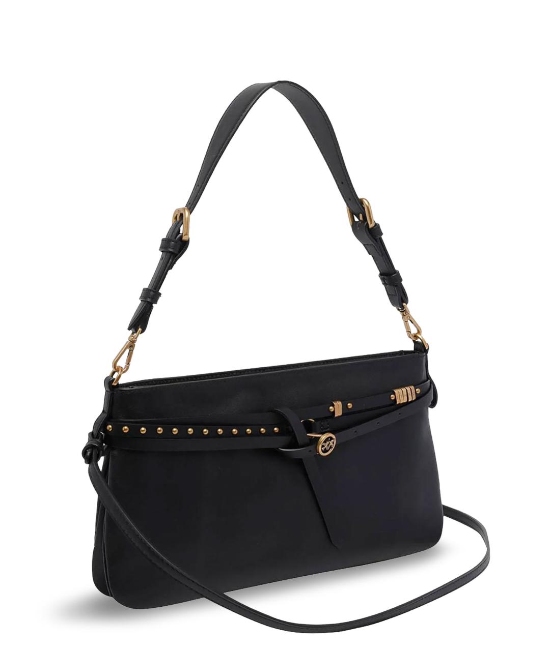 PINKO Черная кожаная сумка через плечо, фото 3