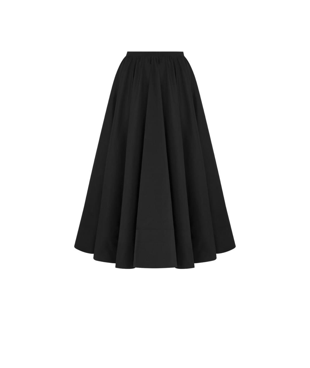 CHRISTIAN DIOR Черная шелковая юбка миди, фото 1