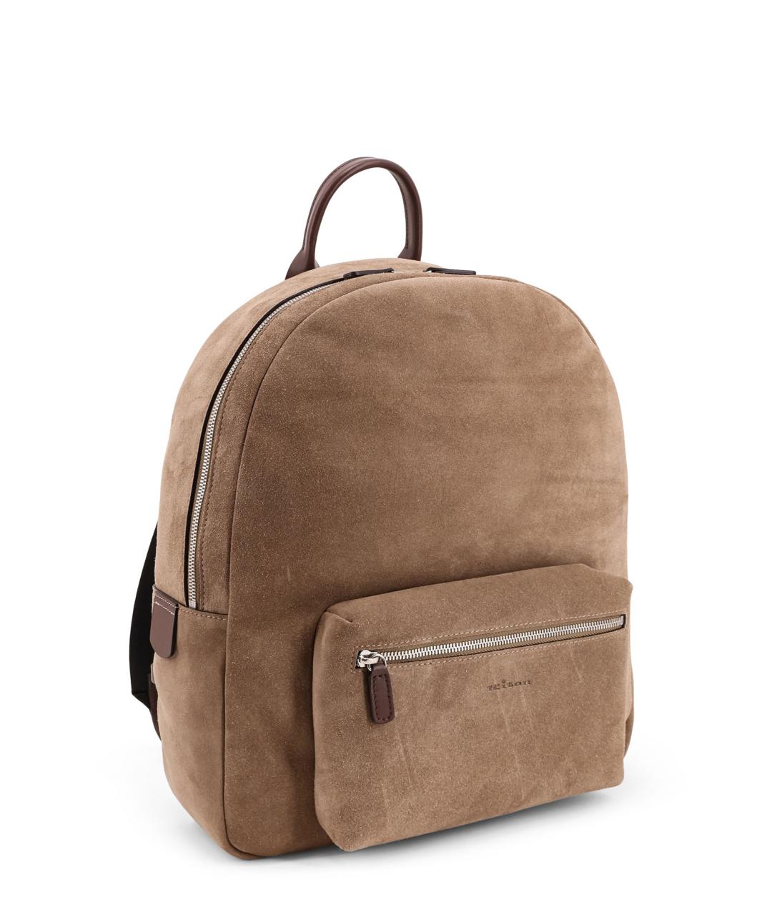 KITON Бежевый замшевый рюкзак, фото 3