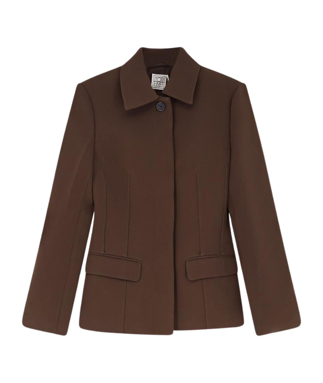 TOTEME Коричневый полиэстеровый жакет/пиджак, фото 1