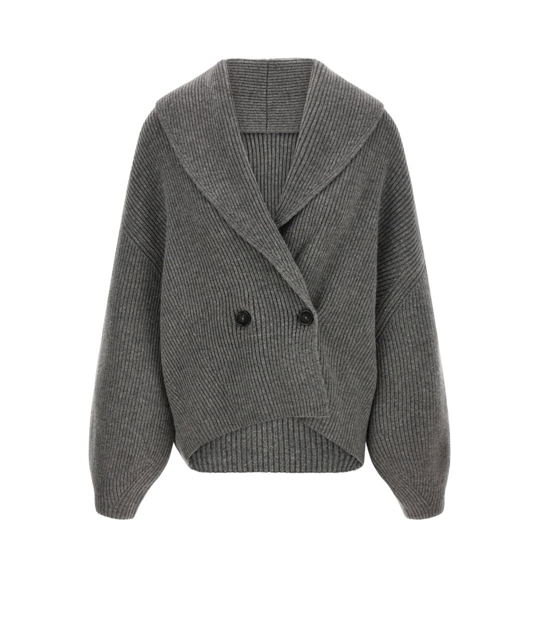 TOTEME Серый шерстяной кардиган, фото 1