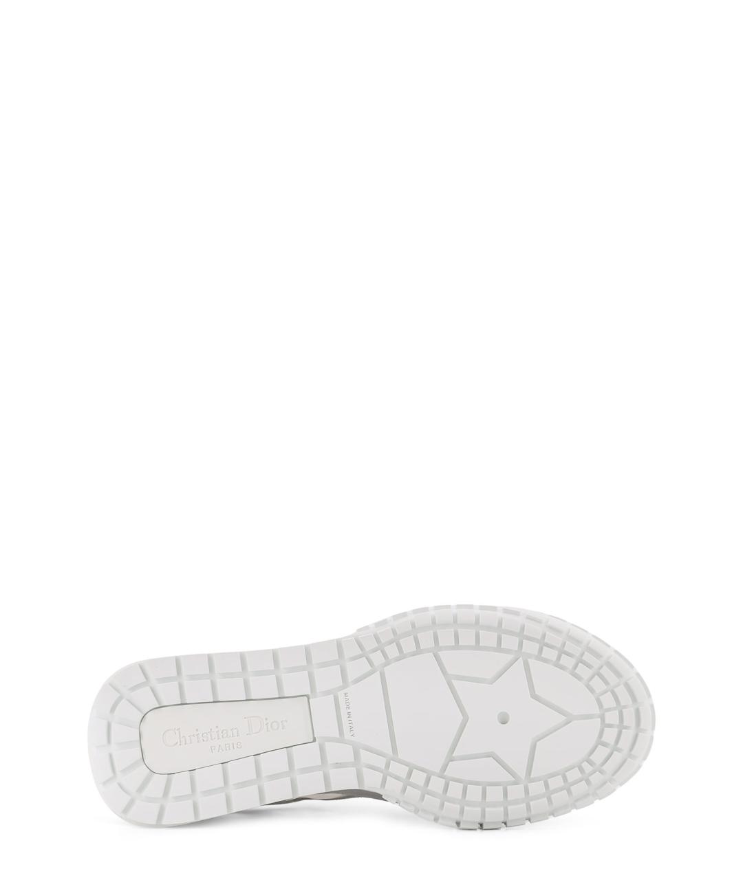 CHRISTIAN DIOR Серебряные кожаные кроссовки, фото 4