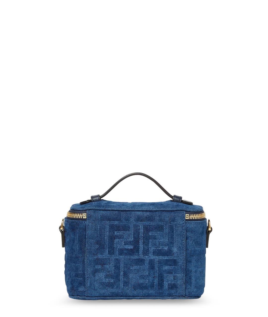 FENDI Синяя жаккардовая сумка тоут, фото 2