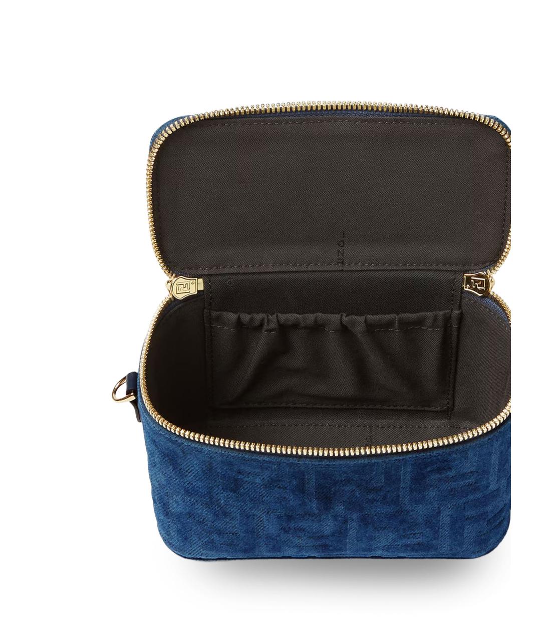 FENDI Синяя жаккардовая сумка тоут, фото 5