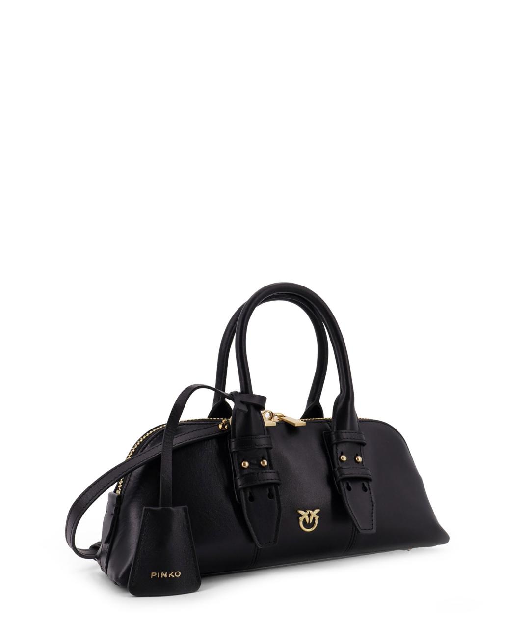 PINKO Черная кожаная сумка тоут, фото 3