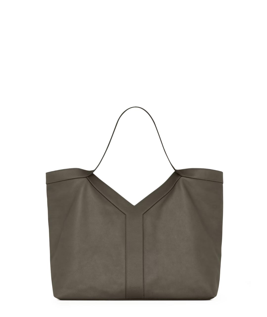 SAINT LAURENT Зеленая кожаная сумка тоут, фото 1