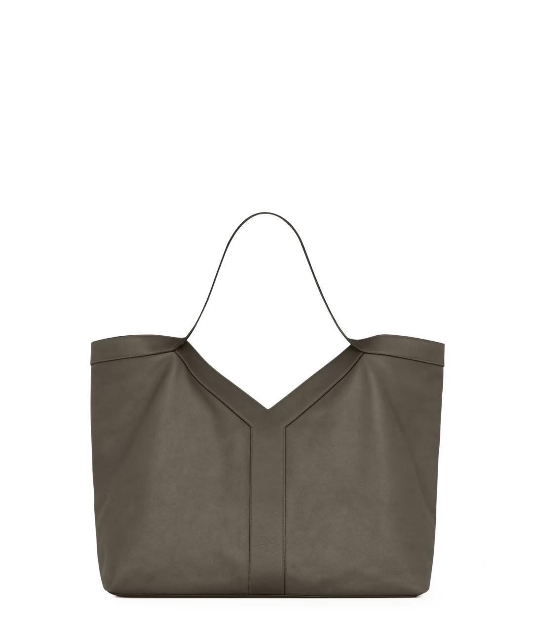 SAINT LAURENT Зеленая кожаная сумка тоут, фото 2