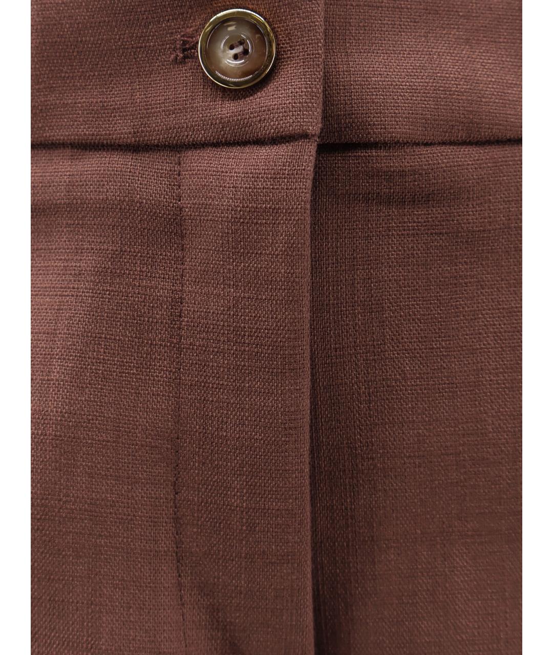 PINKO Коричневые вискозные прямые брюки, фото 3