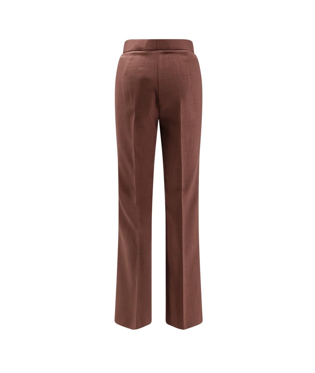 PINKO Коричневые вискозные прямые брюки, фото 2