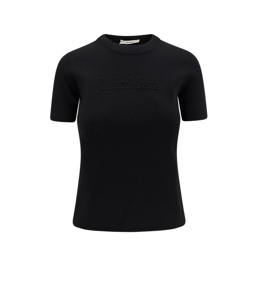 MAX MARA Черная вискозная футболка, фото 4