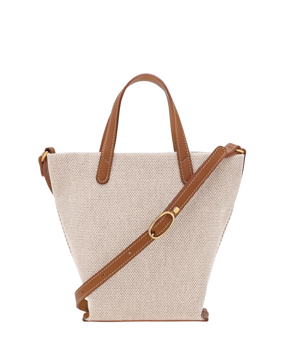 LONGCHAMP Бежевая тканевая сумка тоут, фото 2