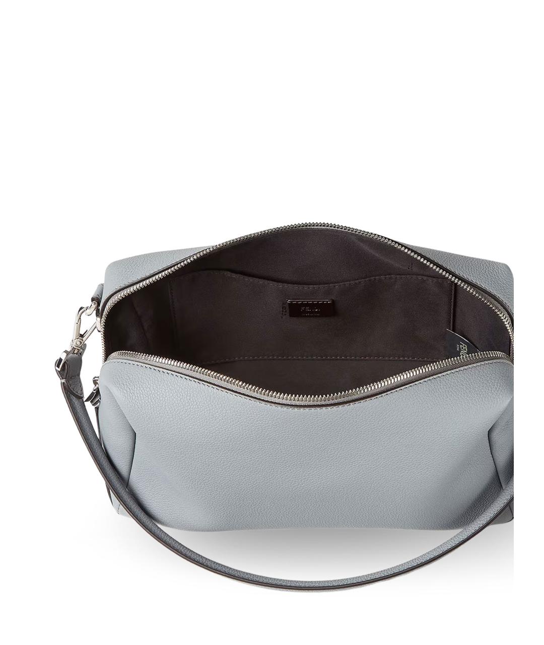 FENDI Серая кожаная сумка на плечо, фото 4