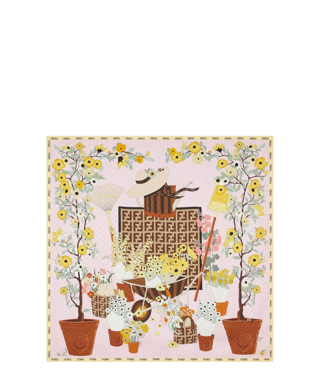 FENDI Мульти шелковый платок, фото 1